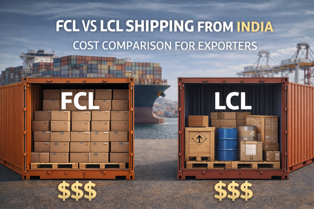 FCL vs LCL Shipping from India Cost Comparison for Exporters