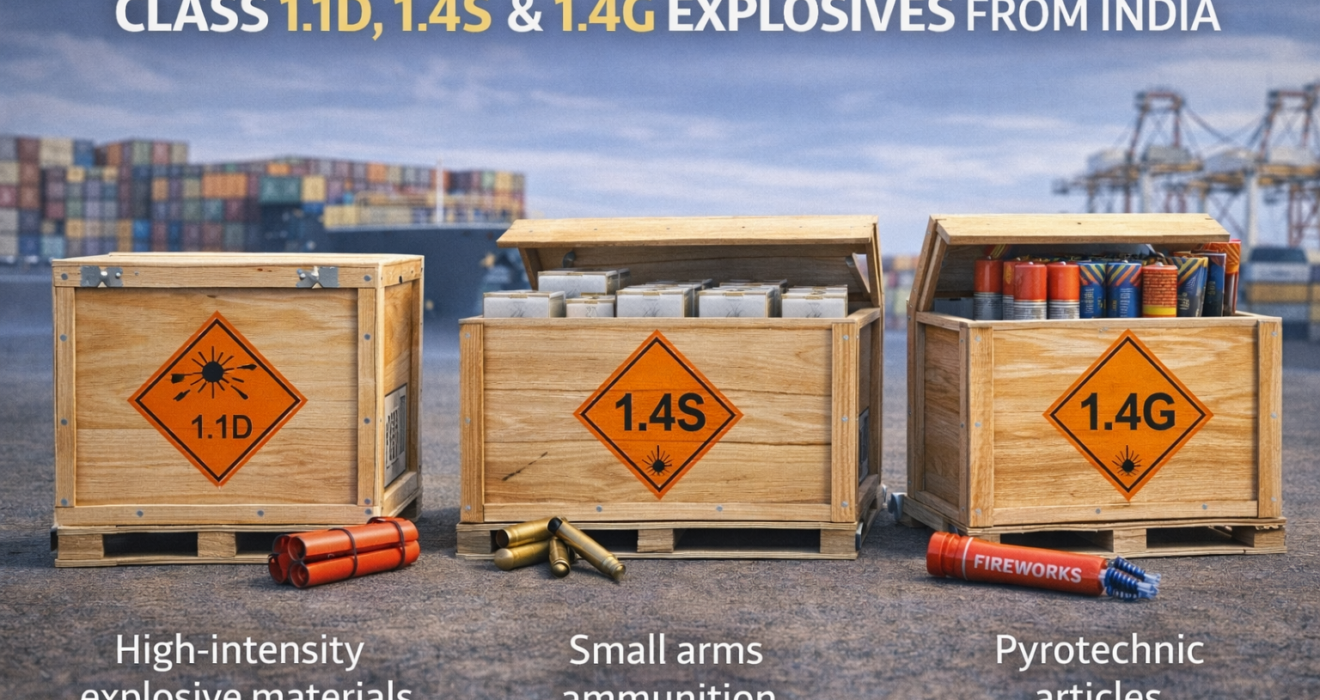 How to Ship Class 1.1D, 1.4S & 1.4G Explosives from India