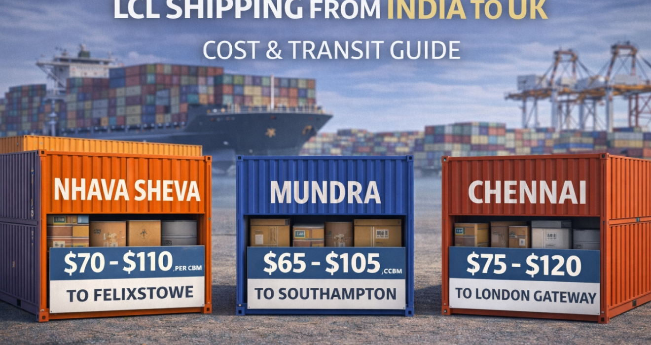 LCL Shipping from India to UK Cost & Transit Time