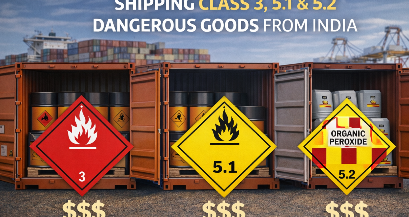 Shipping Class 3, 5.1 & 5.2 Dangerous Goods from India
